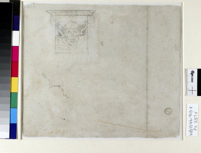 Sketch of an Ornament for the Tomb of Pope Julius II by Michelangelo Buonarroti
